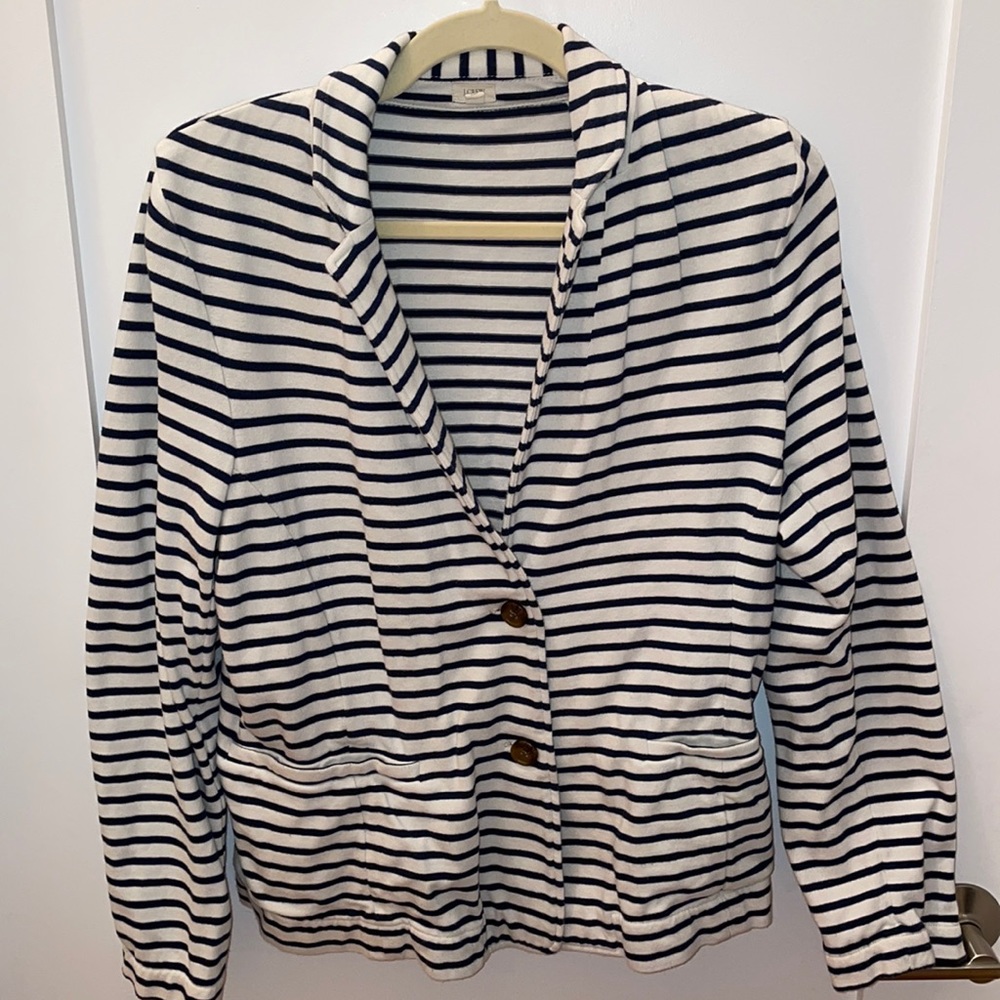 Cozy J. Crew striped jacket